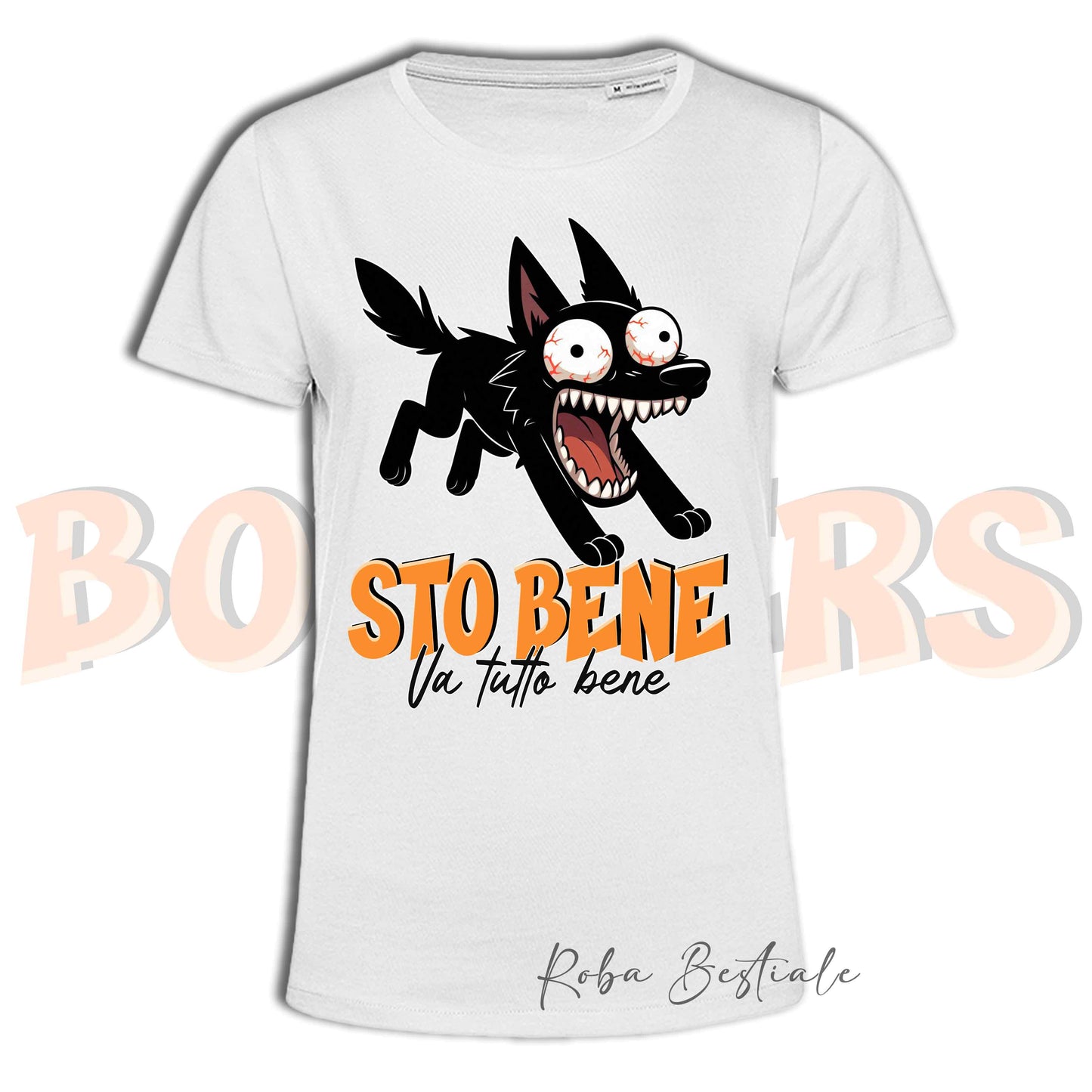 T-Shirt BONKERS - STO BENE - AUSTRALIAN KELPIE Nero - Uomo o Donna - dalla XS alla 5XL