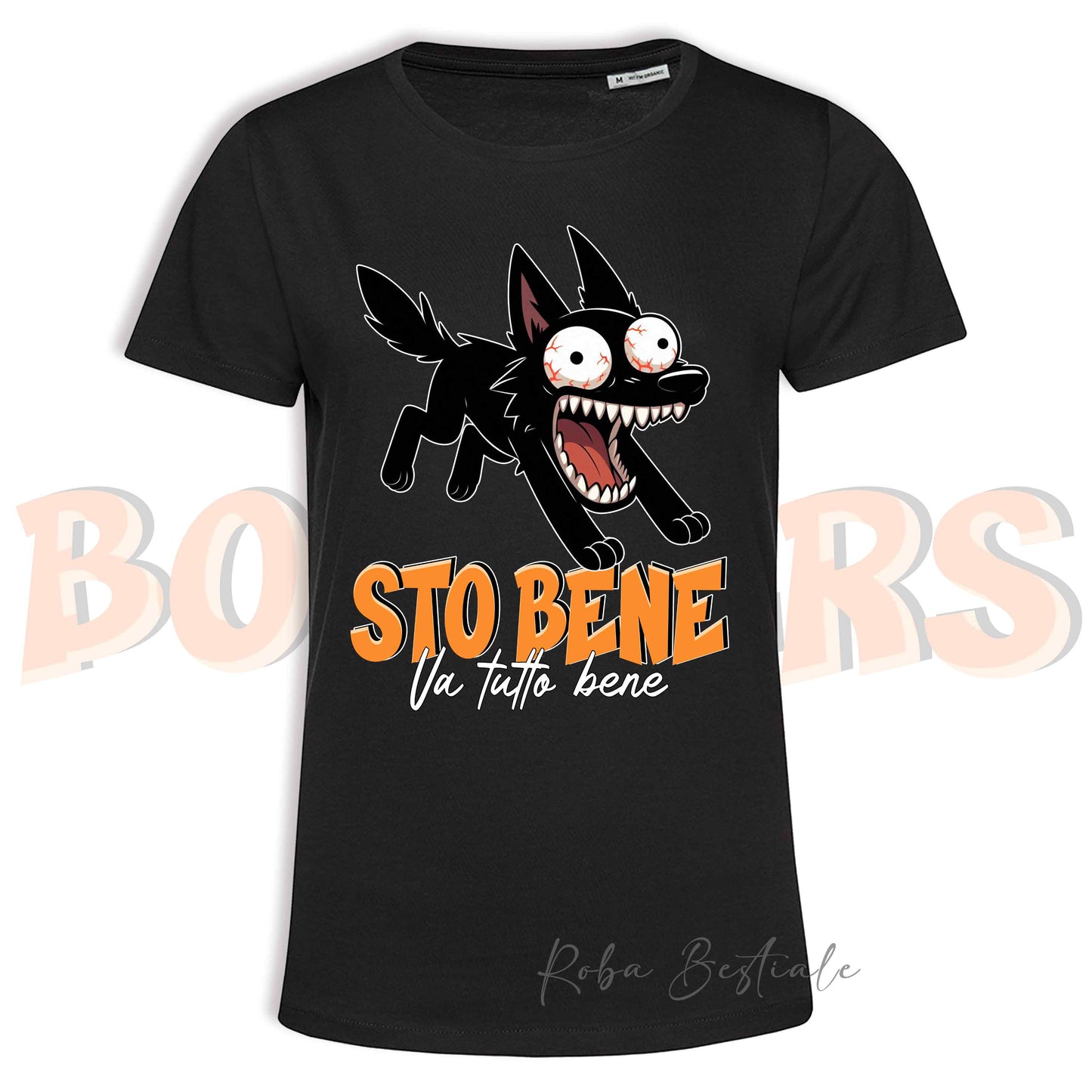 T-Shirt BONKERS - STO BENE - AUSTRALIAN KELPIE Nero - Uomo o Donna - dalla XS alla 5XL
