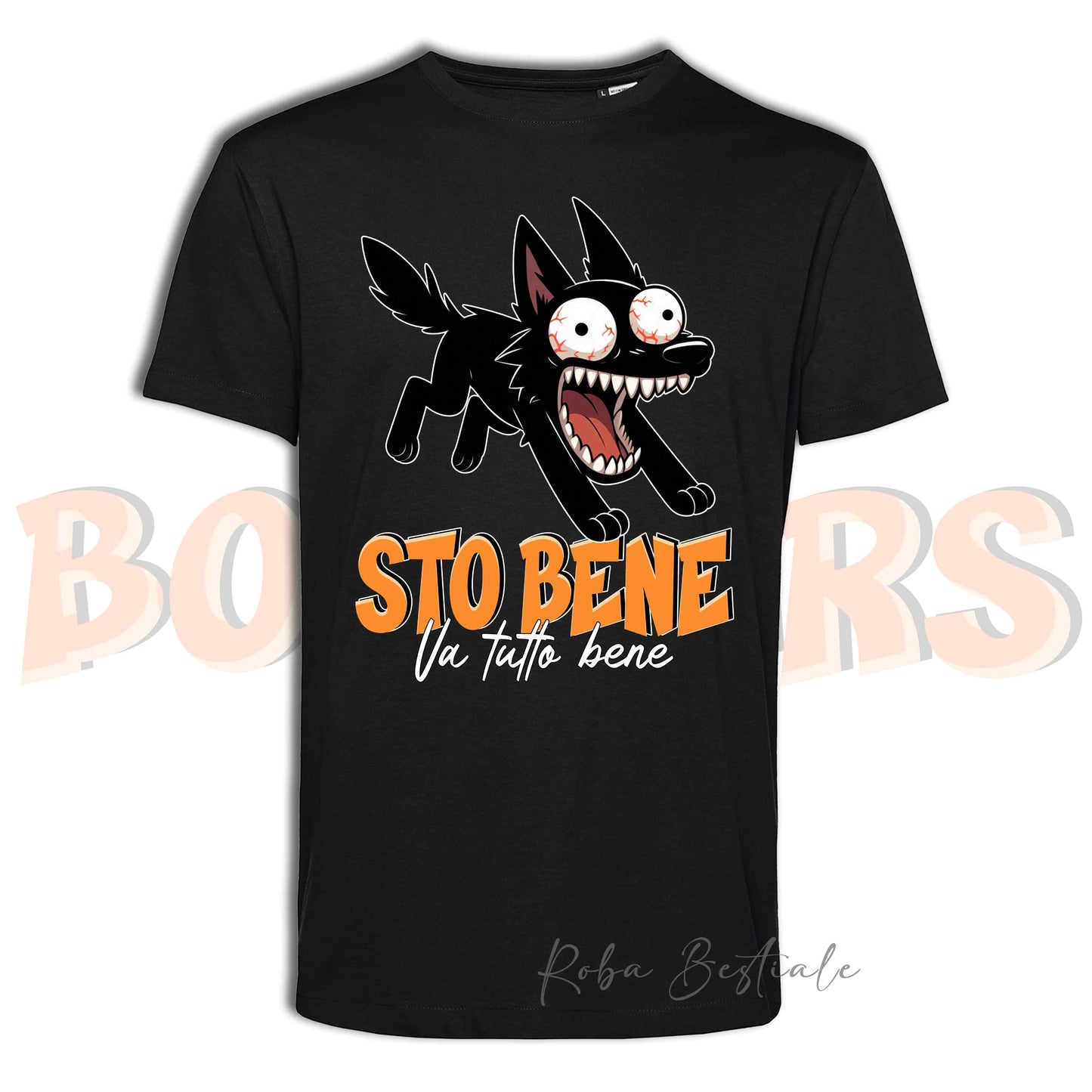 T-Shirt BONKERS - STO BENE - AUSTRALIAN KELPIE Nero - Uomo o Donna - dalla XS alla 5XL