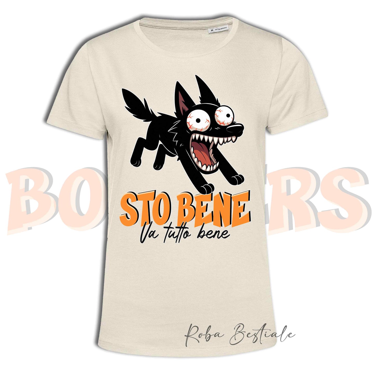 T-Shirt BONKERS - STO BENE - AUSTRALIAN KELPIE Nero - Uomo o Donna - dalla XS alla 5XL