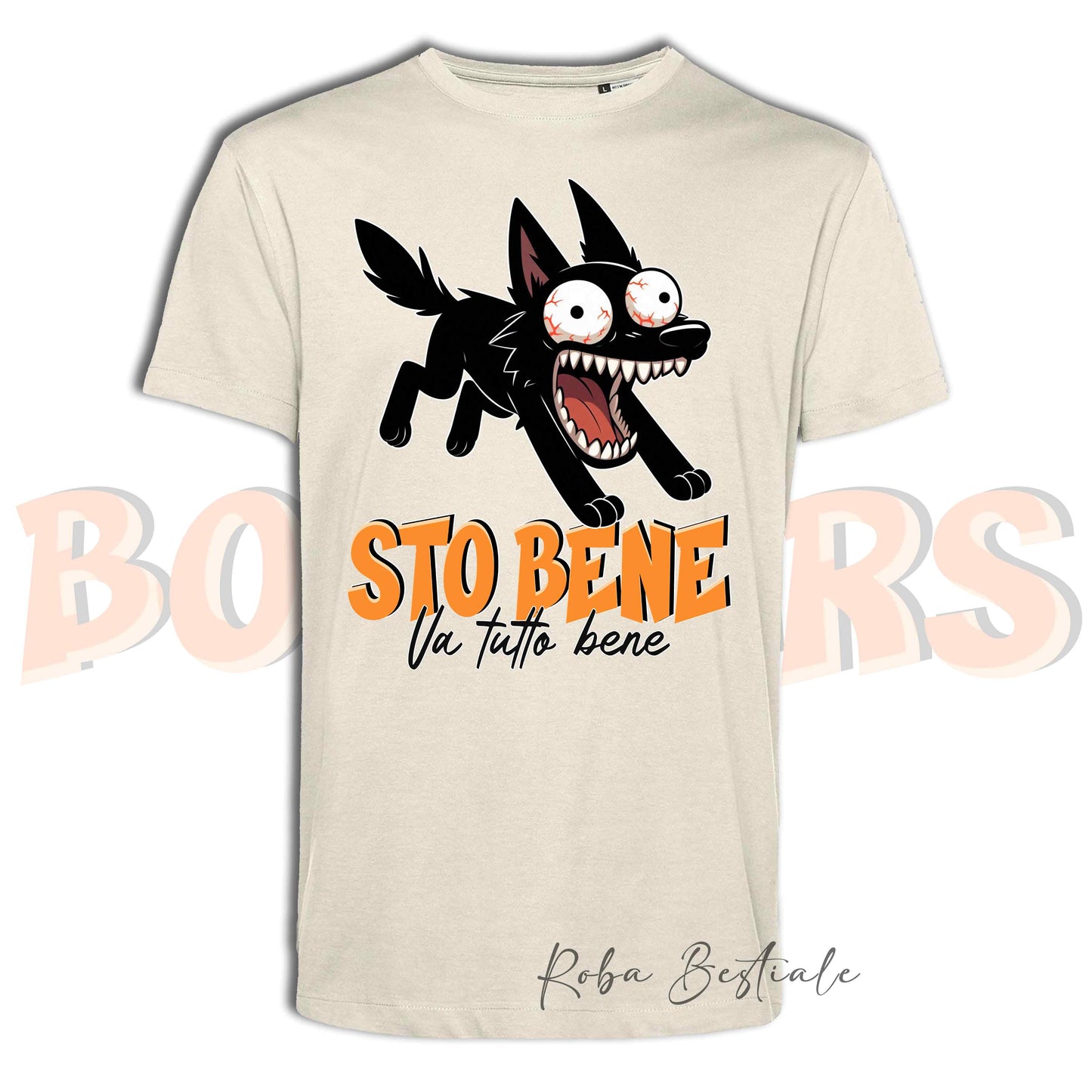 T-Shirt BONKERS - STO BENE - AUSTRALIAN KELPIE Nero - Uomo o Donna - dalla XS alla 5XL