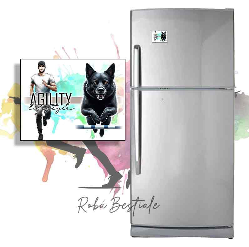 Magnete AGILITY Lifestyle - AUSTRALIAN KELPIE Nero - Design "GIRL" or "BOY"