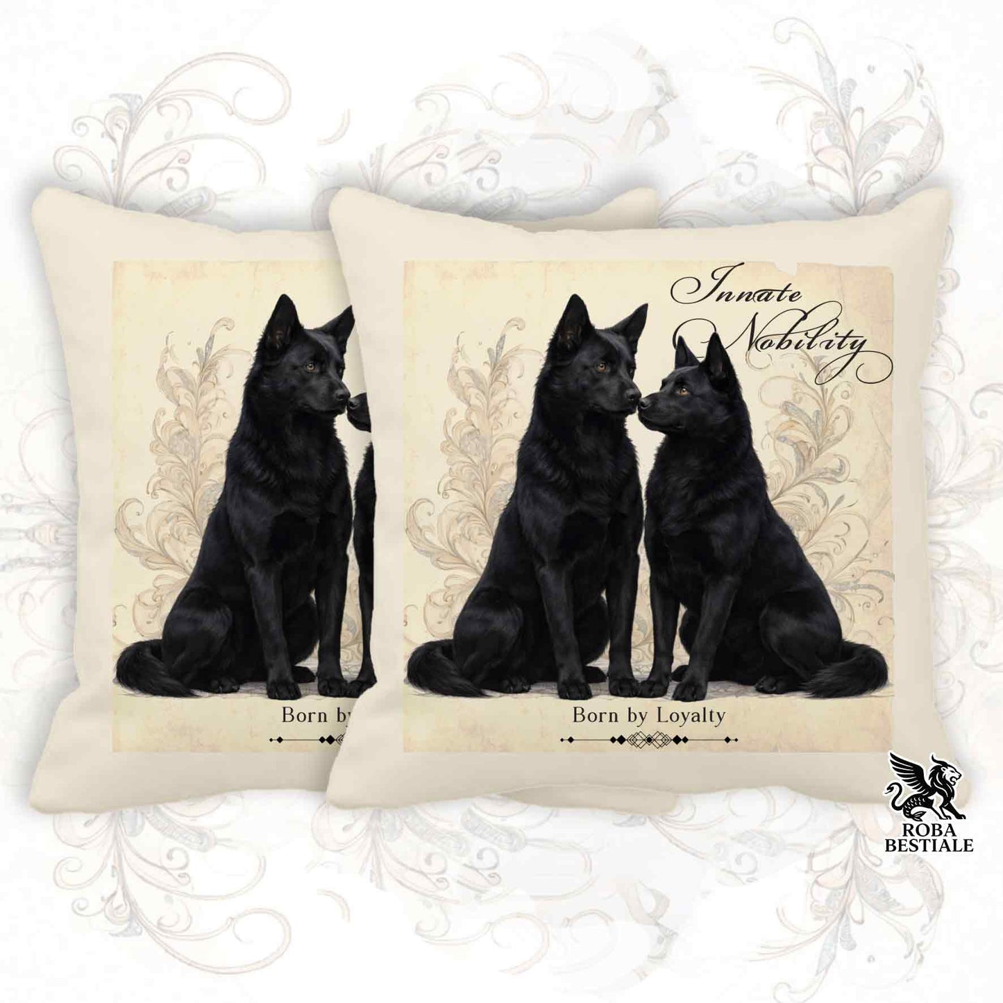 Cuscino NOBILITY - AUSTRALIAN KELPIE Nero - 100% Tela di Cotone - 40x40 cm