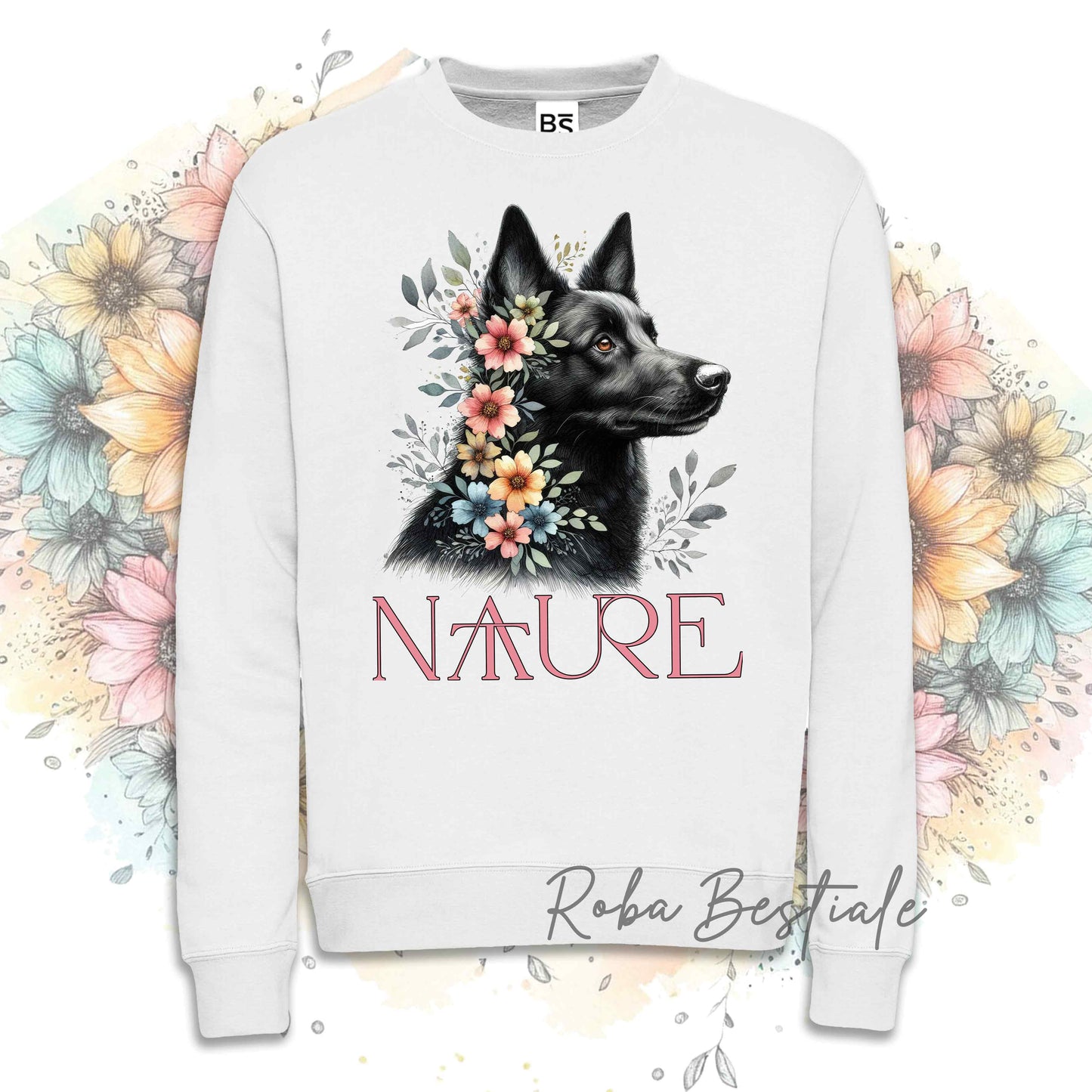 Felpa NATURE - AUSTRALIAN KELPIE Nero - Girocollo, Unisex - Off White, Bianca o Grigia - dalla XS alla 3XL