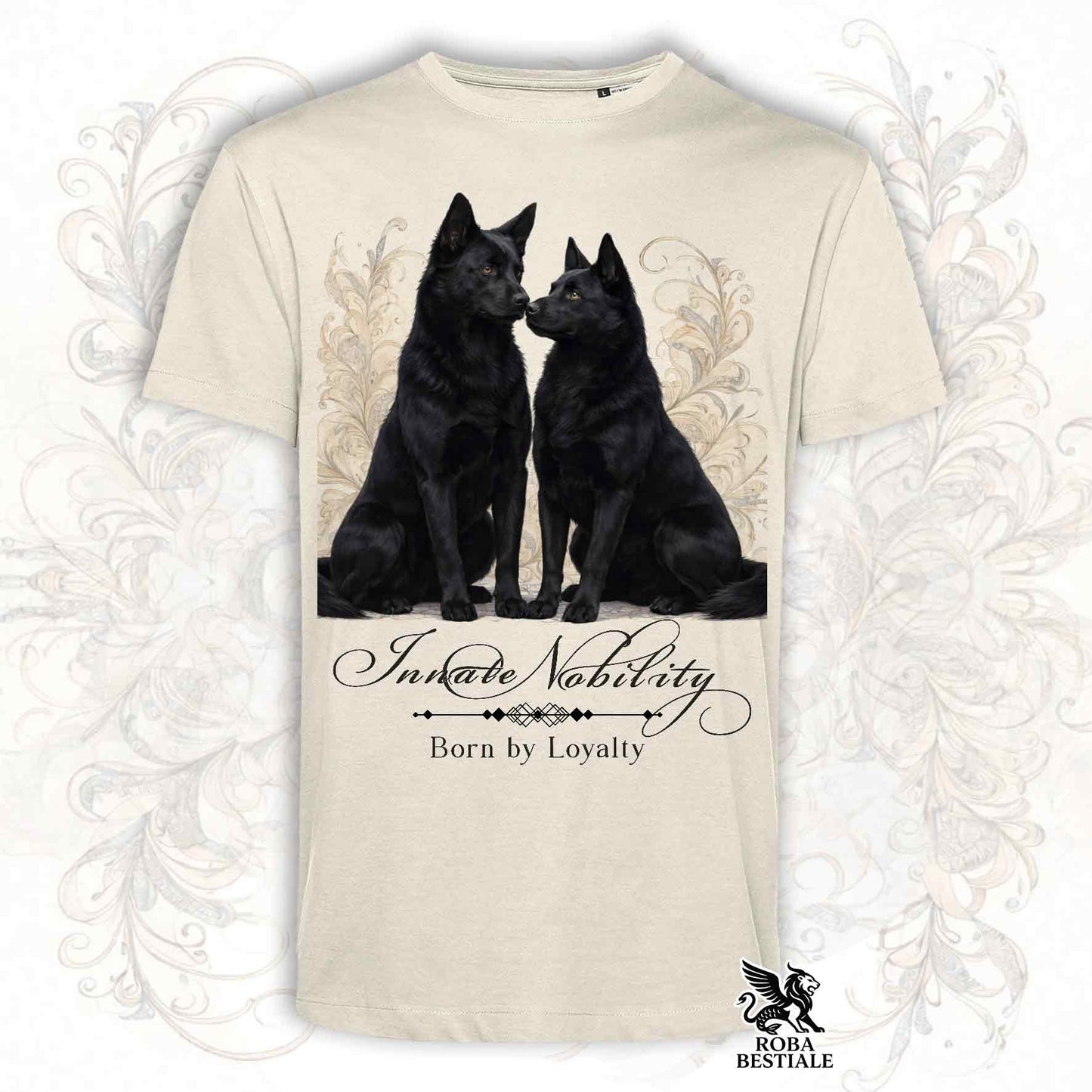 T-Shirt NOBILITY - AUSTRALIAN KELPIE Nero - Bianca o Beige, da Uomo o da Donna - dalla XS alla 5XL