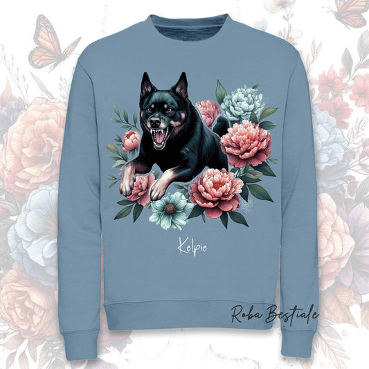 Felpa Invernale PEONY - AUSTRALIAN KELPIE Nero Focato - Girocollo, Unisex, in tanti colori! - dalla XS alla 3XL