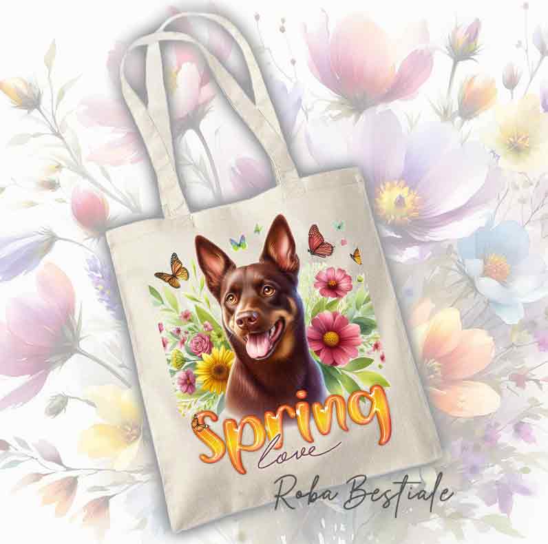 SPRING LOVE Shopper - AUSTRALIAN KELPIE Chocolate