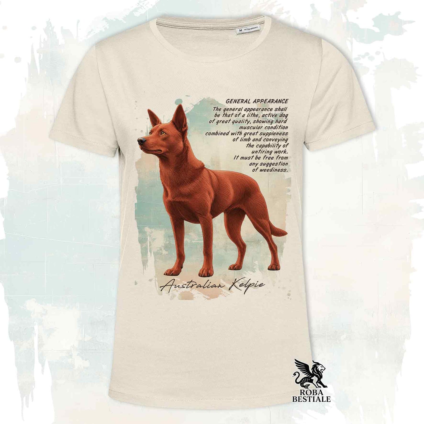 T-Shirt APPEARANCE - AUSTRALIAN KELPIE Rosso - Bianca o Beige, da Uomo o da Donna - dalla XS alla 5XL
