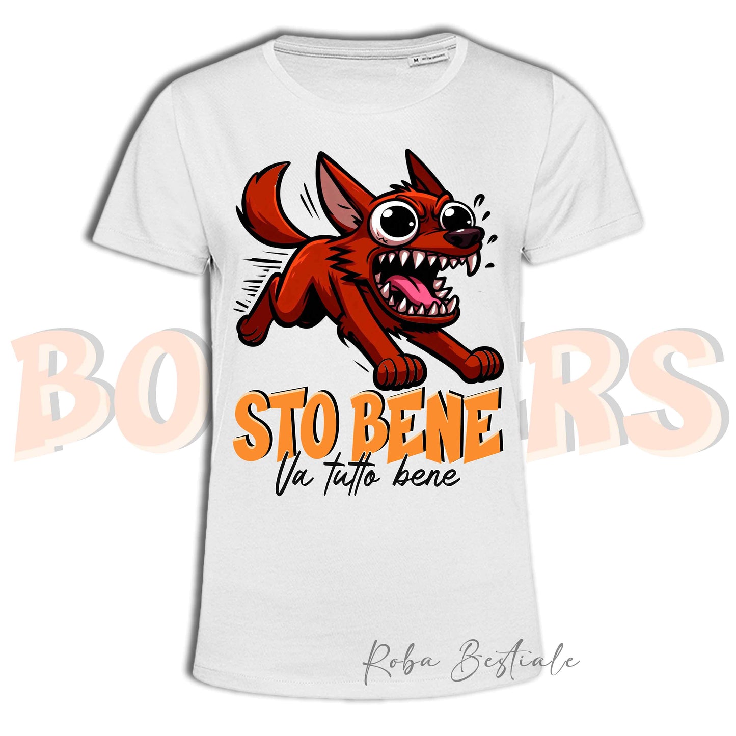 T-Shirt BONKERS - STO BENE - AUSTRALIAN KELPIE Rosso - Uomo o Donna - dalla XS alla 5XL