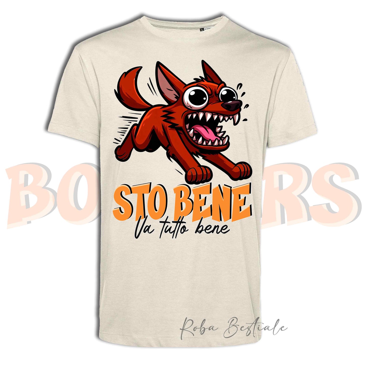 T-Shirt BONKERS - STO BENE - AUSTRALIAN KELPIE Rosso - Uomo o Donna - dalla XS alla 5XL