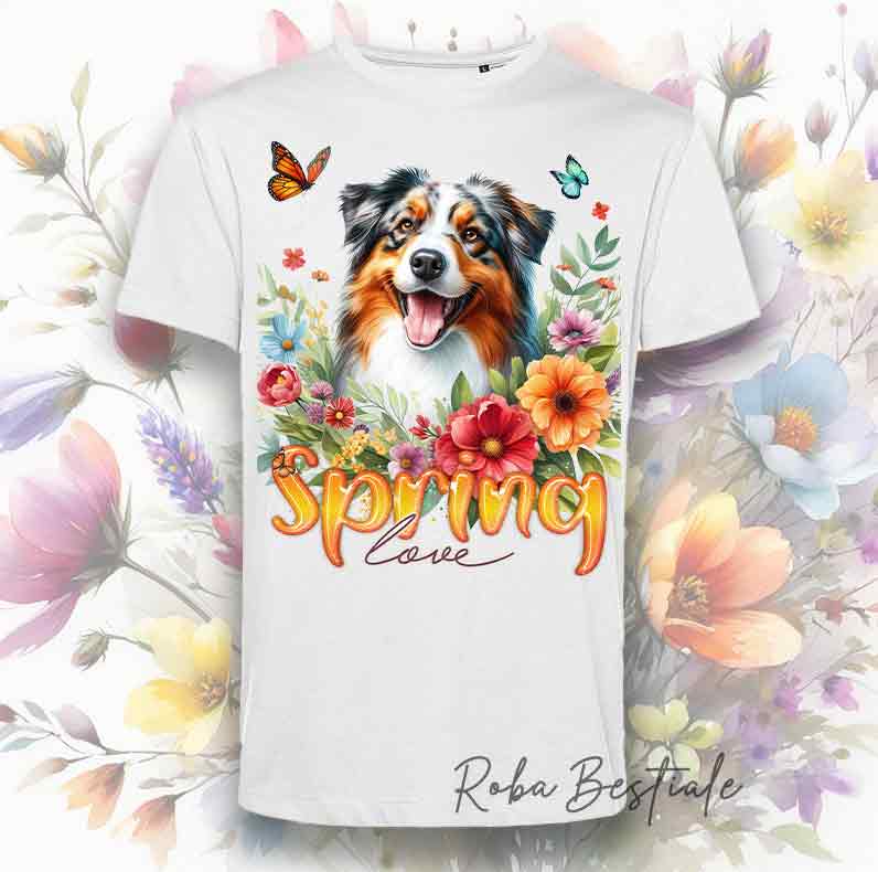 SPRING LOVE T-Shirt - AUSTRALIAN SHEPHERD Blue Merle