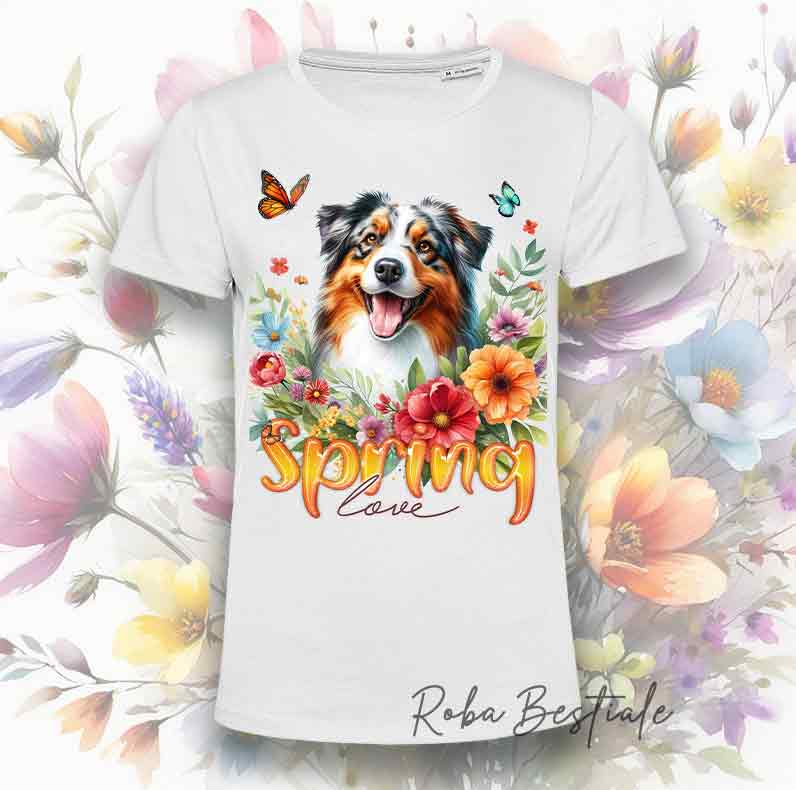 SPRING LOVE T-Shirt - AUSTRALIAN SHEPHERD Blue Merle