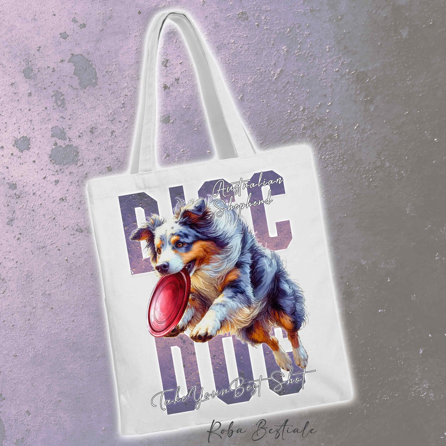 Shopper APTITUDE - DISC DOG - AUSTRALIAN SHEPHERD Blue Merle - Diversi colori disponibili