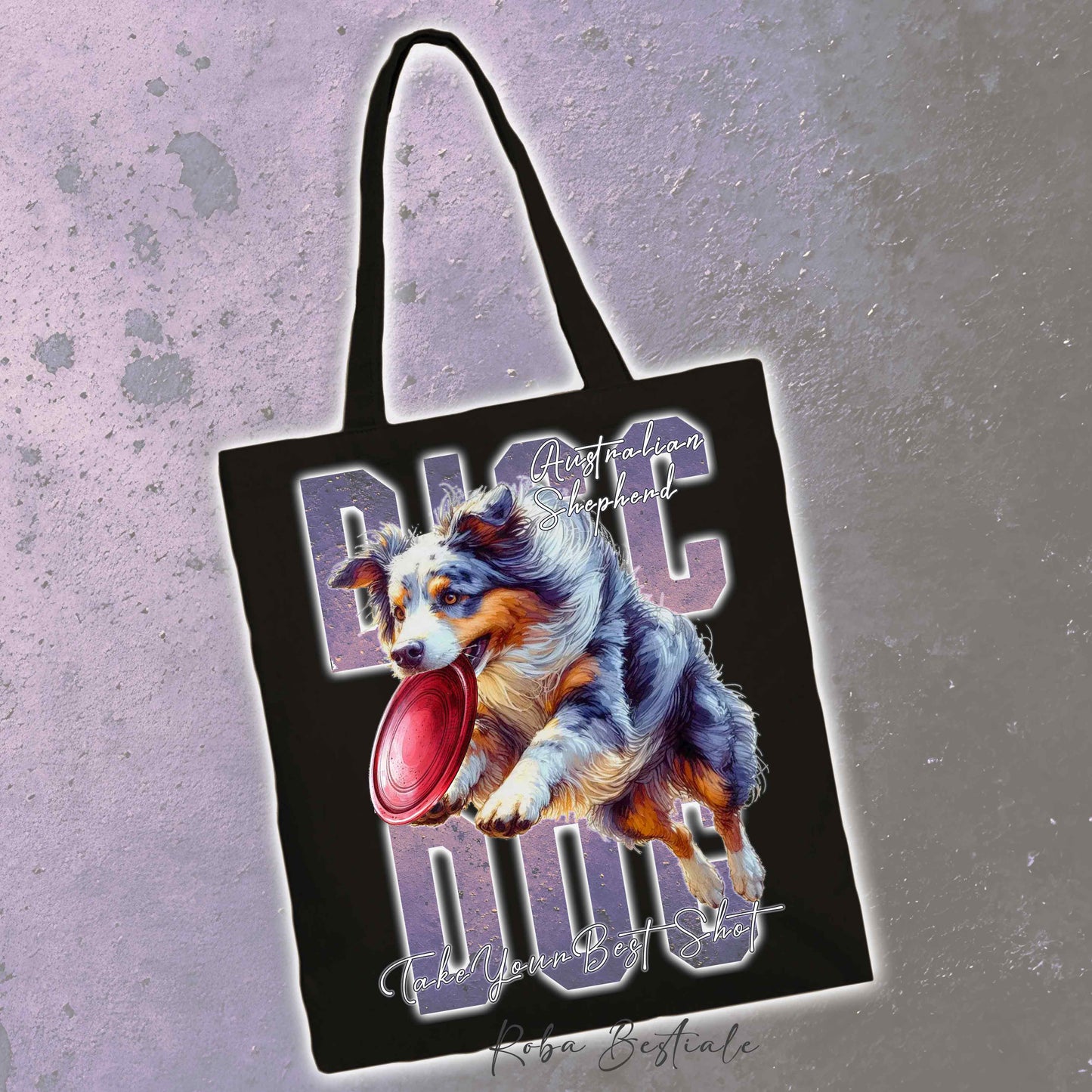 Shopper APTITUDE - DISC DOG - AUSTRALIAN SHEPHERD Blue Merle - Diversi colori disponibili