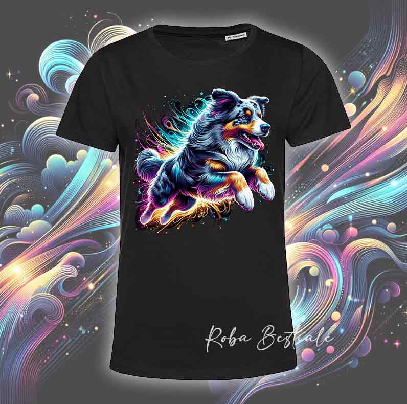 T-Shirt HOLO - AUSTRALIAN SHEPHERD Blue Merle - Uomo o Donna - dalla XS alla 5XL