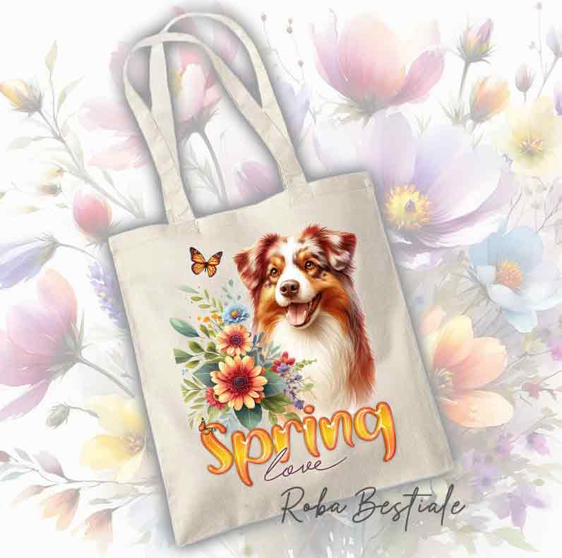 SPRING LOVE Shopper - AUSTRALIAN SHEPHERD Red Merle