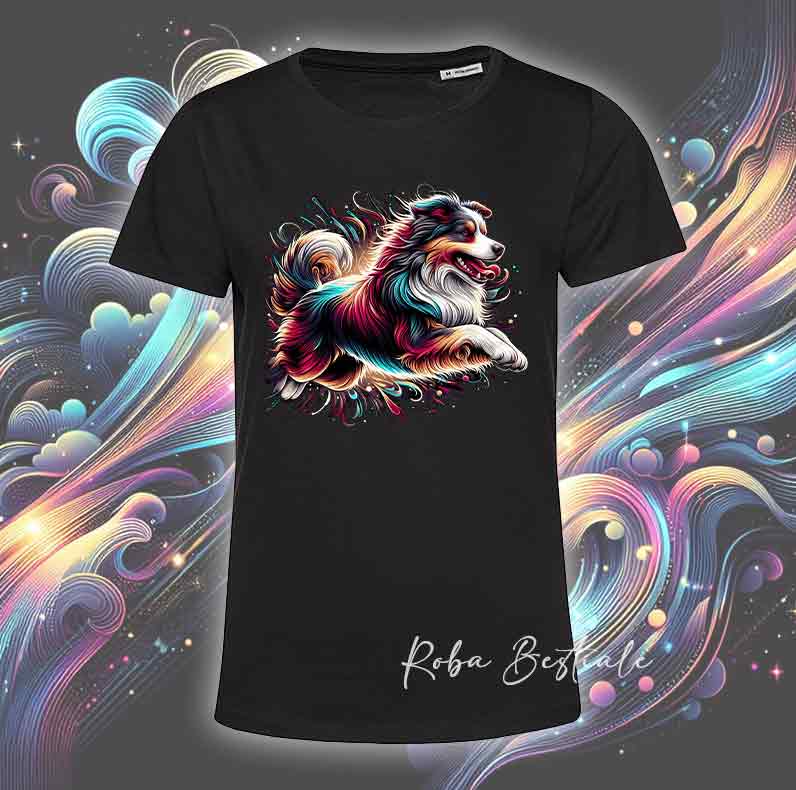 T-Shirt HOLO - AUSTRALIAN SHEPHERD Red Merle - Uomo o Donna - dalla XS alla 5XL