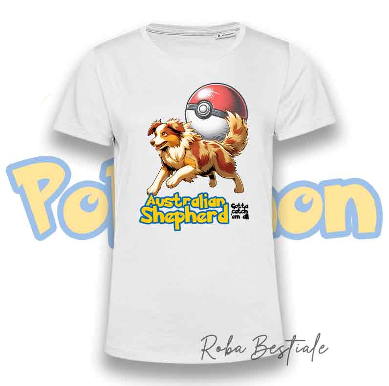 T-Shirt POKEMON - AUSTRALIAN SHEPHERD Red Merle
