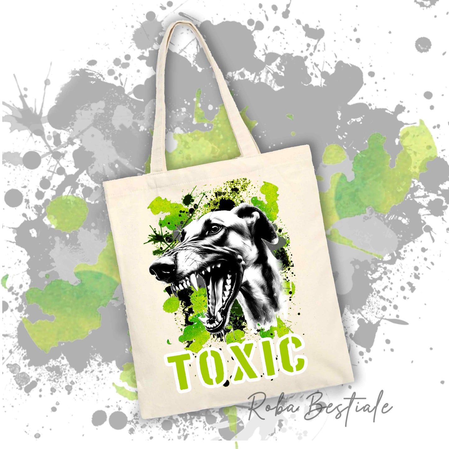 Shopper TOXIC - AZAWAKH - Diversi colori disponibili, 100% Cotone