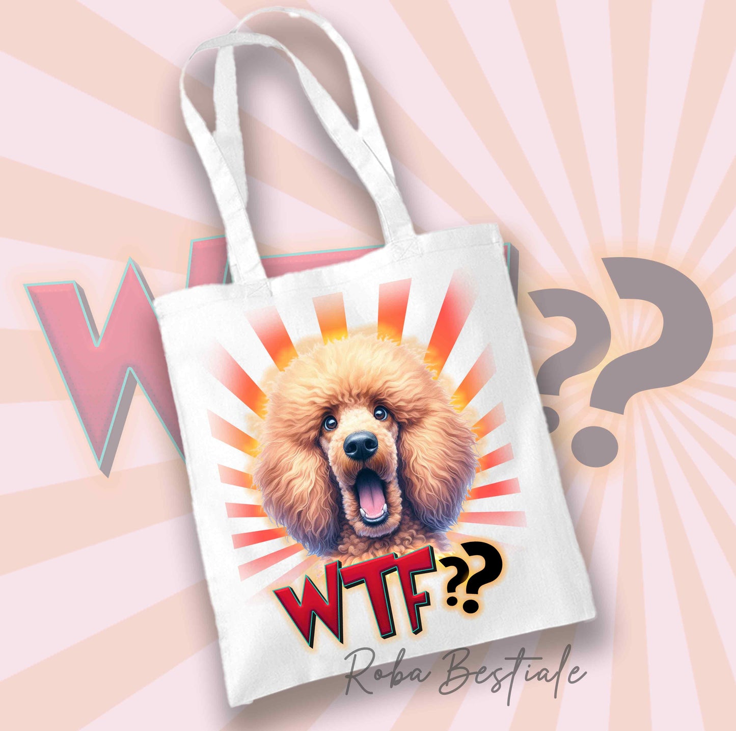 Shopper WTF?? - BARBONE Albicocca - Diversi colori disponibili, 100% Cotone
