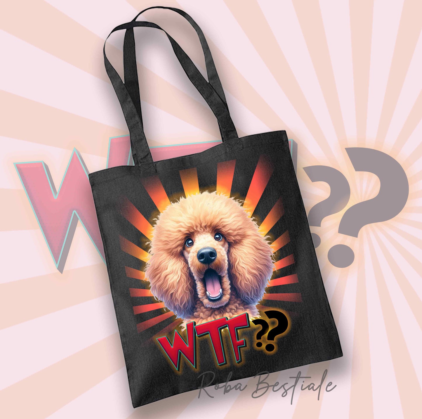 Shopper WTF?? - BARBONE Albicocca - Diversi colori disponibili, 100% Cotone