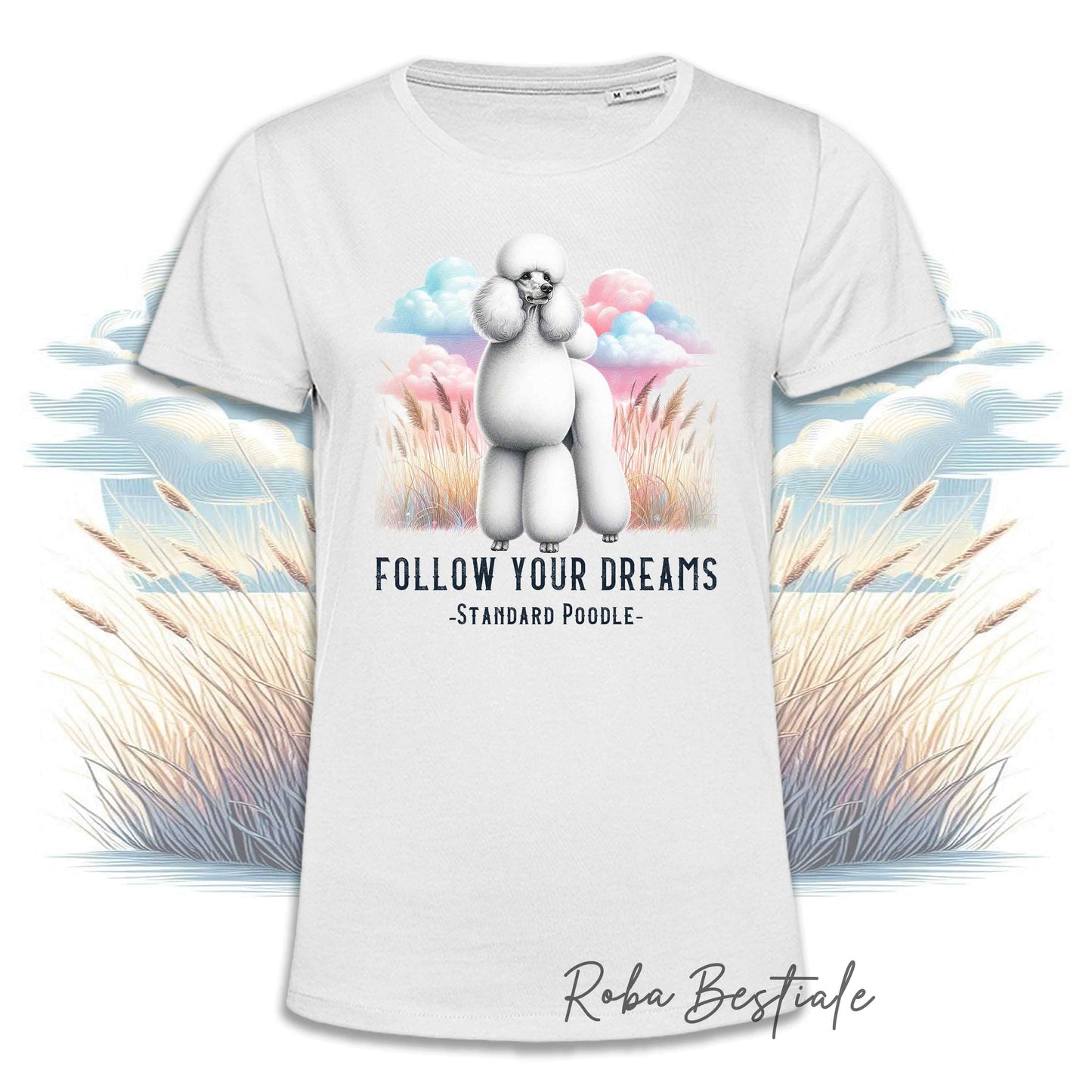 T-Shirt QUOTES "DREAM" - BARBONE Grande Mole Bianco - Bianca, Uomo o Donna - dalla XS alla 5XL