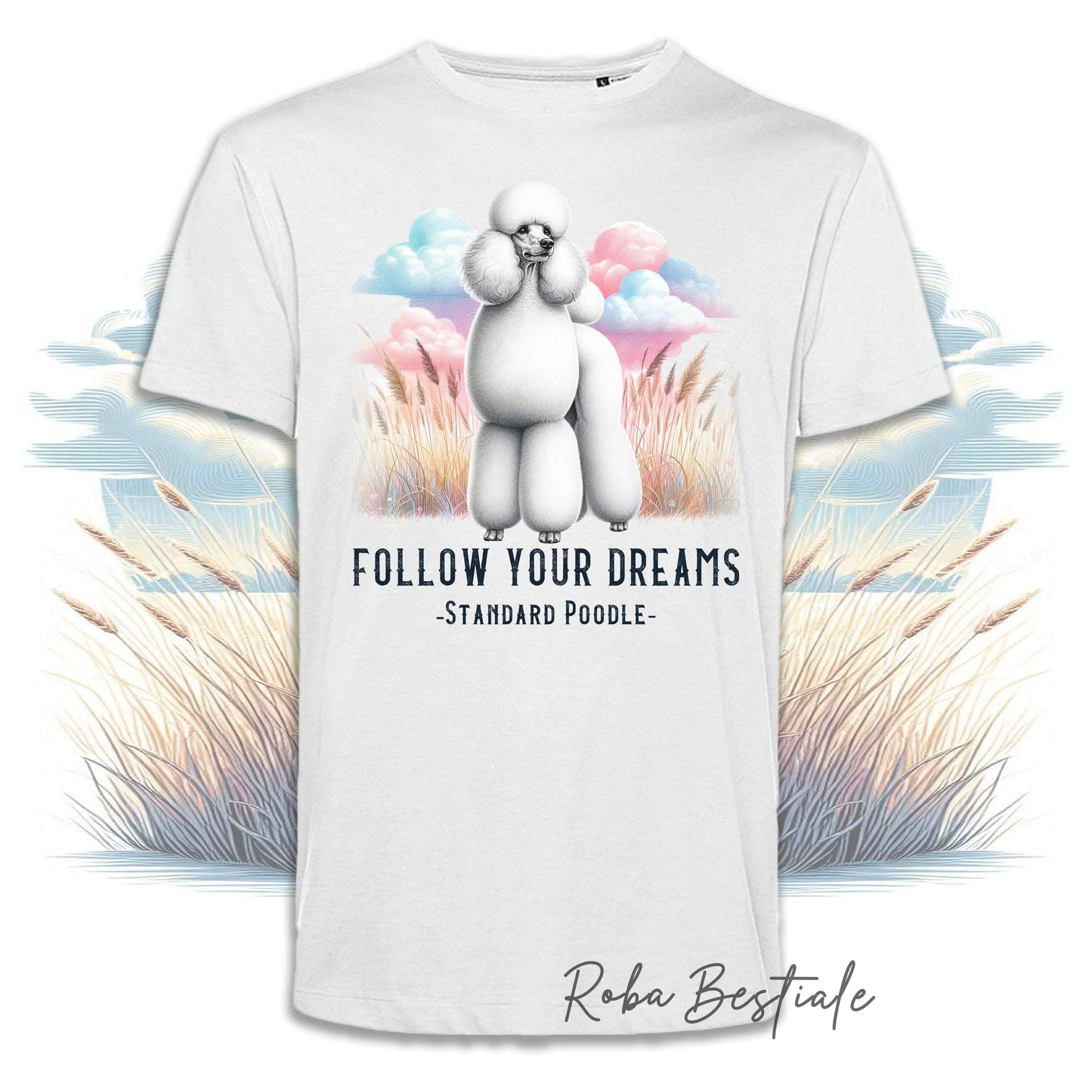 T-Shirt QUOTES "DREAM" - BARBONE Grande Mole Bianco - Bianca, Uomo o Donna - dalla XS alla 5XL