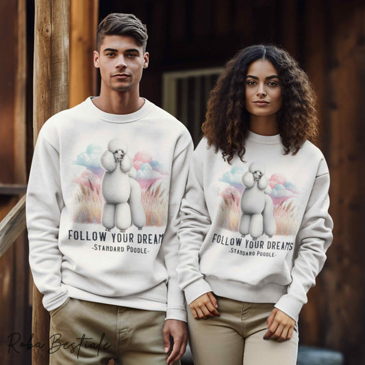 QUOTES "DREAM" Winter Sweatshirt - Big White Mole BUM - Crew Neck, Unisex - Off White, White or Grey - XS to 3XL