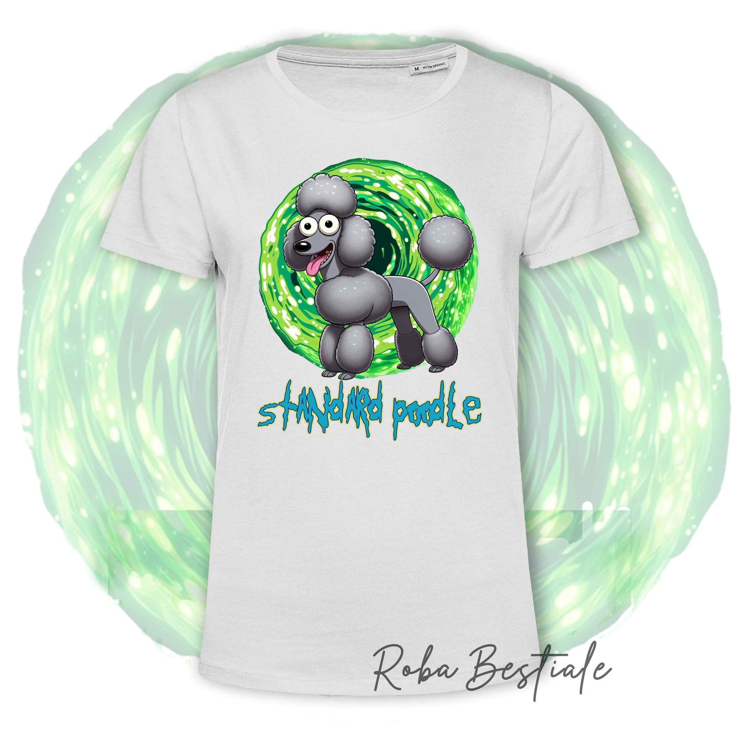 RICK & MORTY T-Shirt - POODLE Silver - White or Black - XS to 5XL
