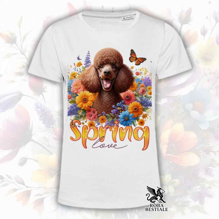 T-Shirt SPRING LOVE - BARBONE Grande Mole Marrone - Bianca o Beige, da Uomo o da Donna - dalla XS alla 5XL