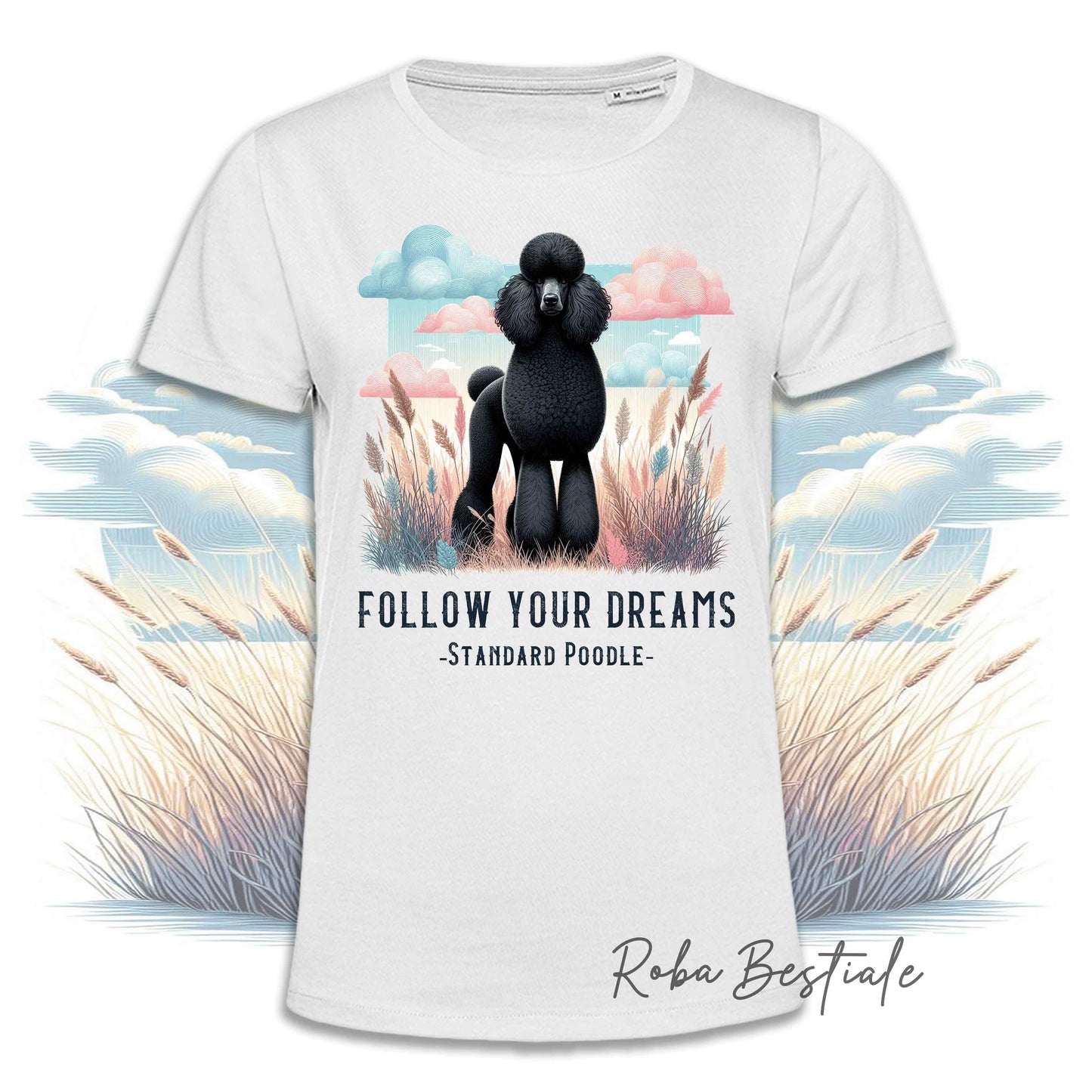 T-Shirt QUOTES "DREAM" - BARBONE Grande Mole Nero - Bianca, Uomo o Donna - dalla XS alla 5XL