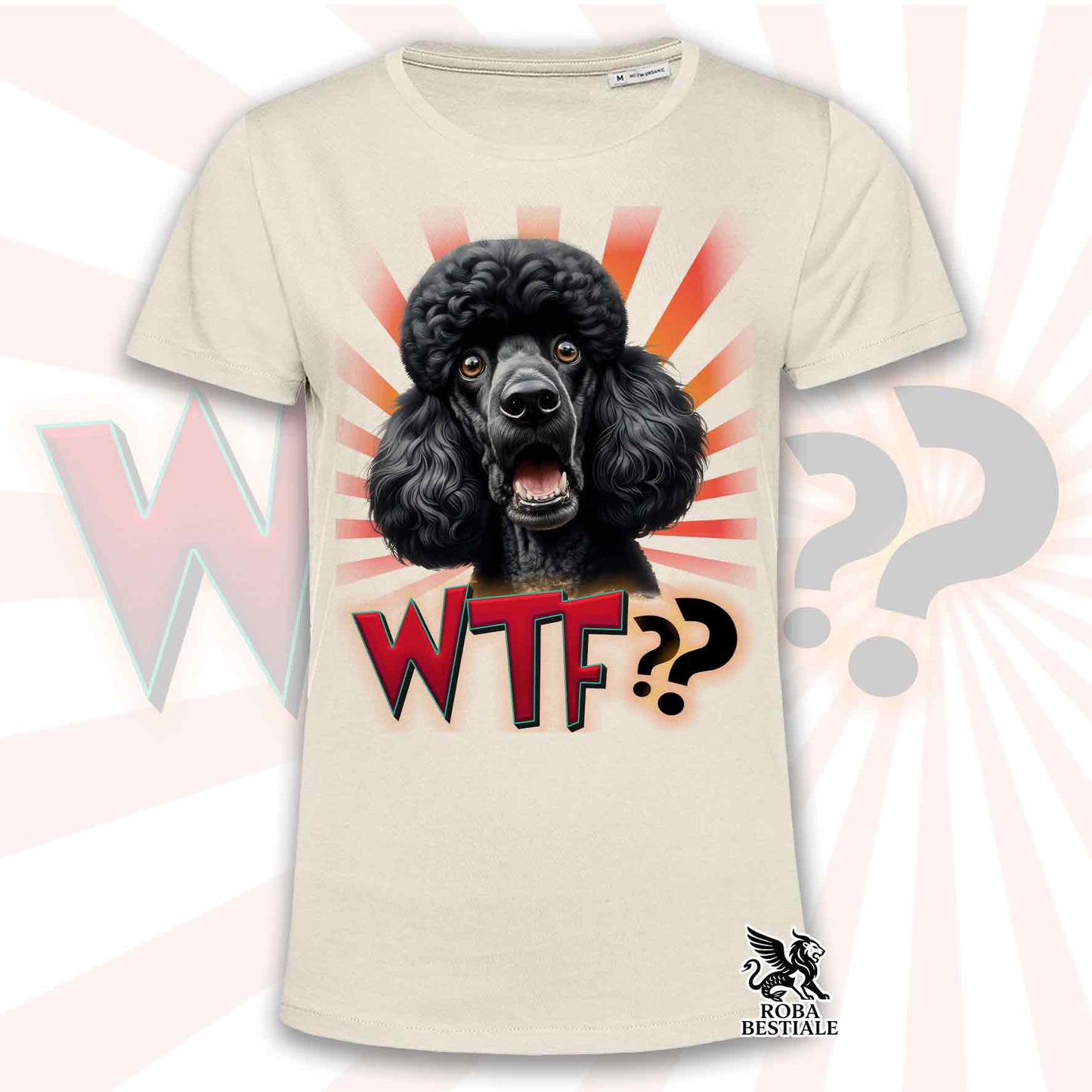 T-Shirt WTF?? - BARBONE Grande Mole Nero - Bianca o Beige, da Uomo o da Donna - dalla XS alla 5XL
