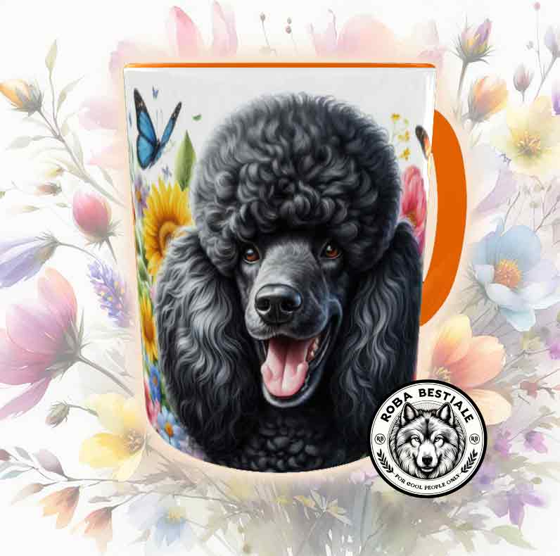 Tazza SPRING LOVE - BARBONE Grande Mole Nero - In Ceramica, 330 ml