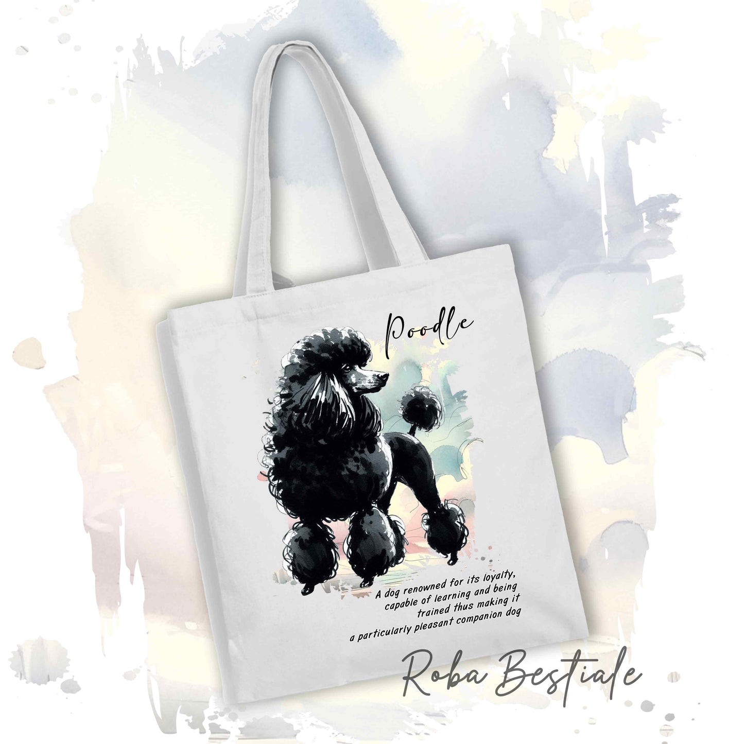 Shopper BEHAVIOR - BARBONE Nero - Standard FCI - Diversi colori disponibili, 100% Cotone