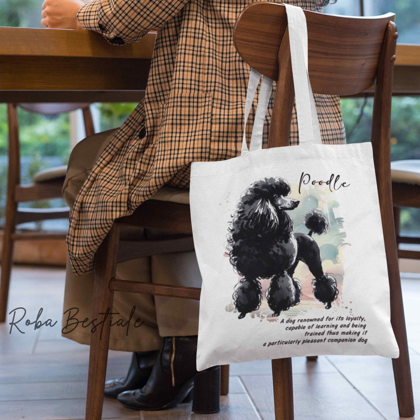 Shopper BEHAVIOR - BARBONE Nero - Standard FCI - Diversi colori disponibili, 100% Cotone