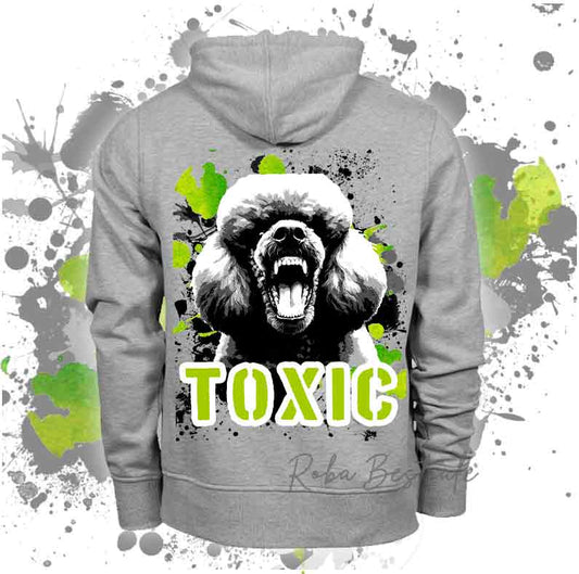 Felpa Invernale  TOXIC - BARBONE - Unisex - Con Cappuccio, Grigia - dalla XS alla 3XL