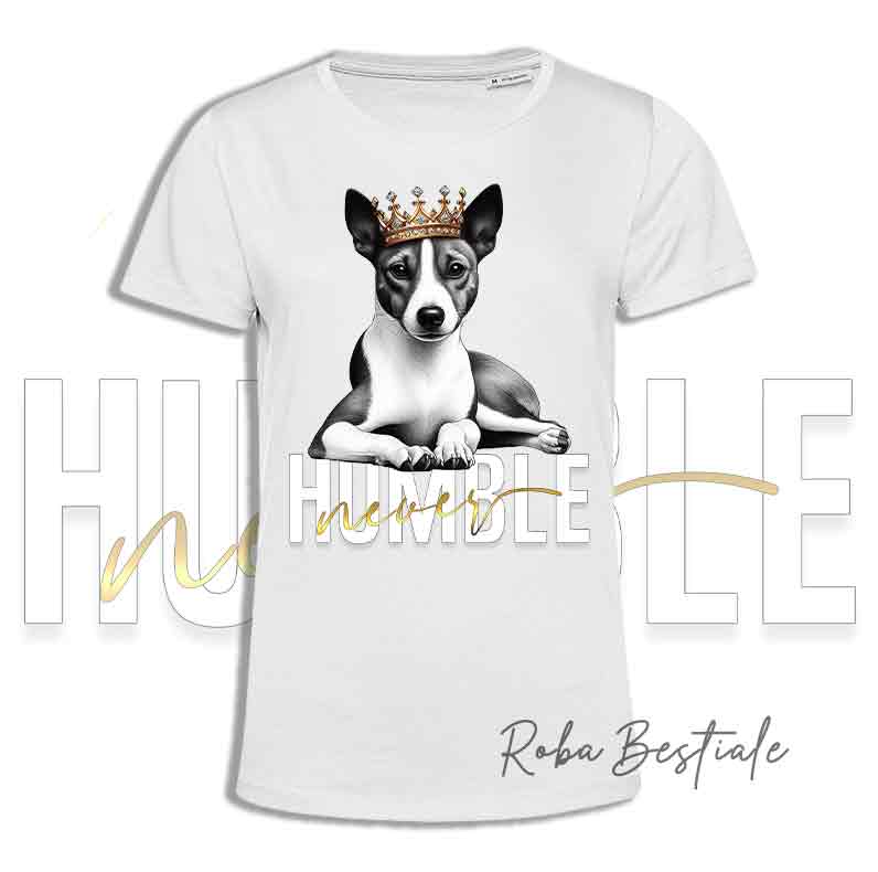 T-shirt NEVER HUMBLE - BASENJI