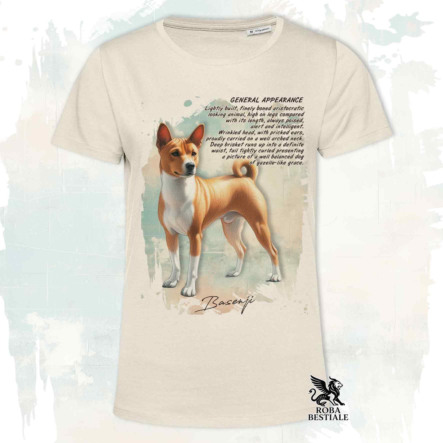 T-Shirt APPEARANCE - BASENJI Bianco Fulvo - Bianca o Beige, da Uomo o da Donna - dalla XS alla 5XL