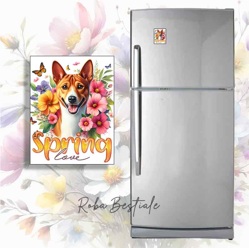 SPRING LOVE Magnet - BASENJI