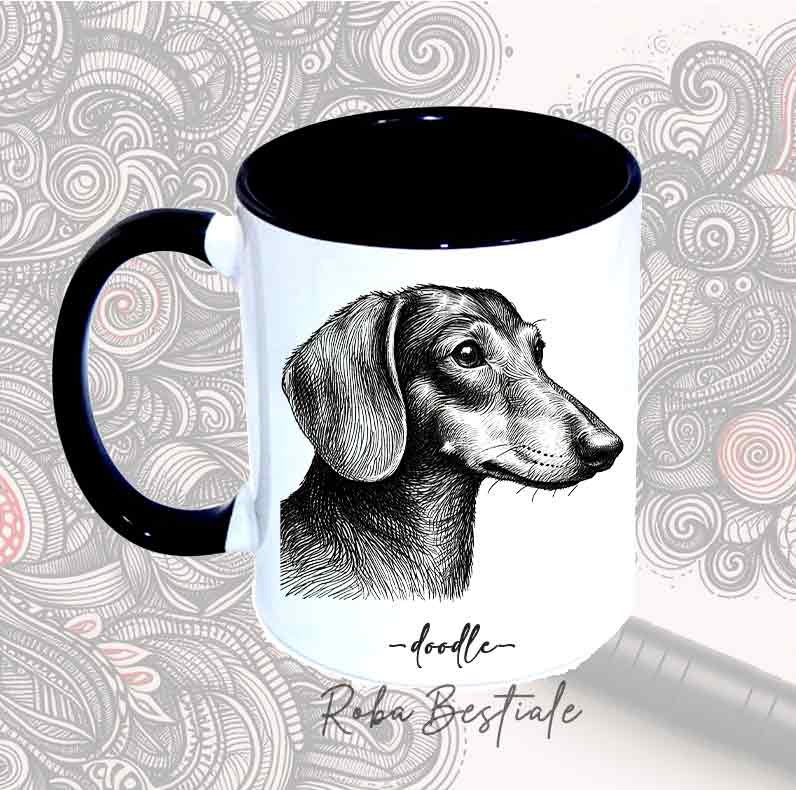 Tazza DOODLE - BASSOTTO a Pelo Corto