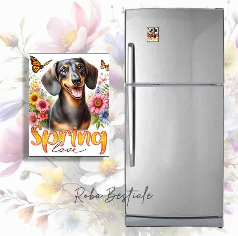 SPRING LOVE Magnet - GERMAN SHORT-HAIRED DACHSHUND