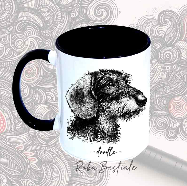 Tazza DOODLE - BASSOTTO a Pelo Duro