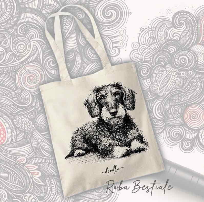 Shopper DOODLE - BASSOTTO a Pelo Duro