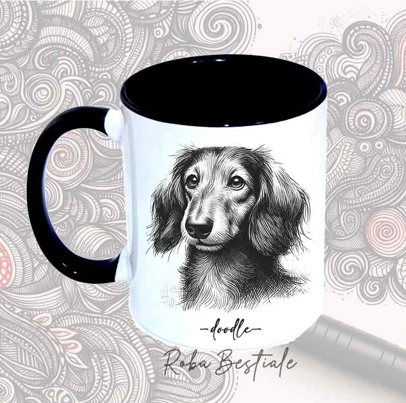 Tazza DOODLE - BASSOTTO a Pelo Lungo