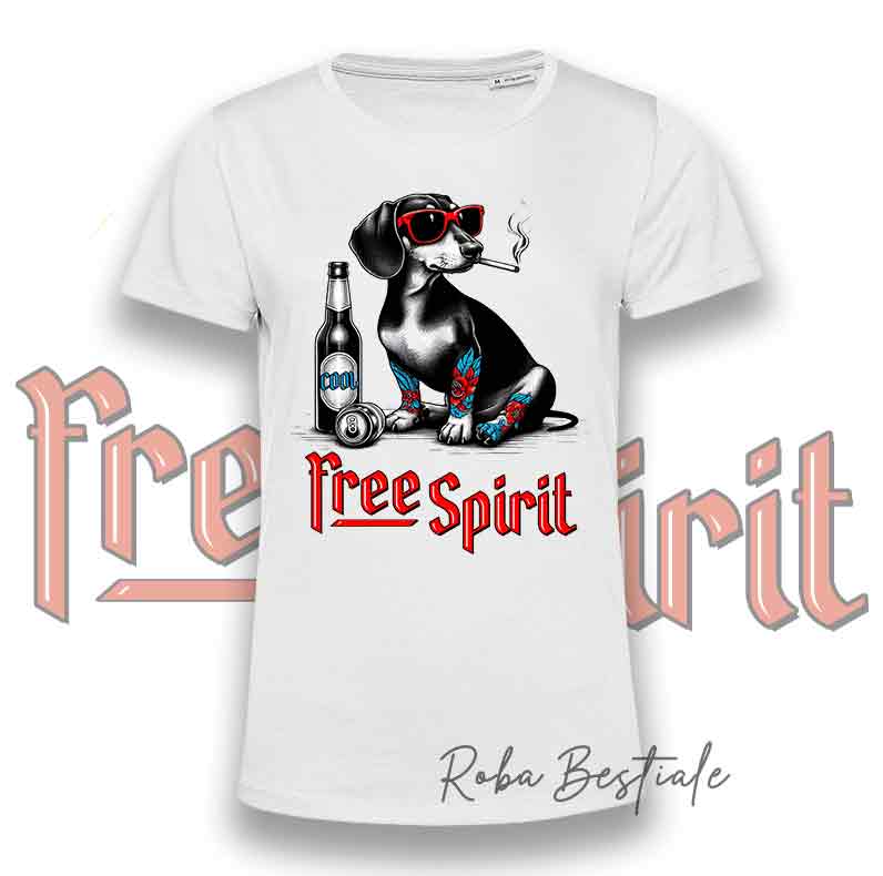 T-Shirt FREE SPIRIT - BASSOTTO TEDESCO a Pelo Corto