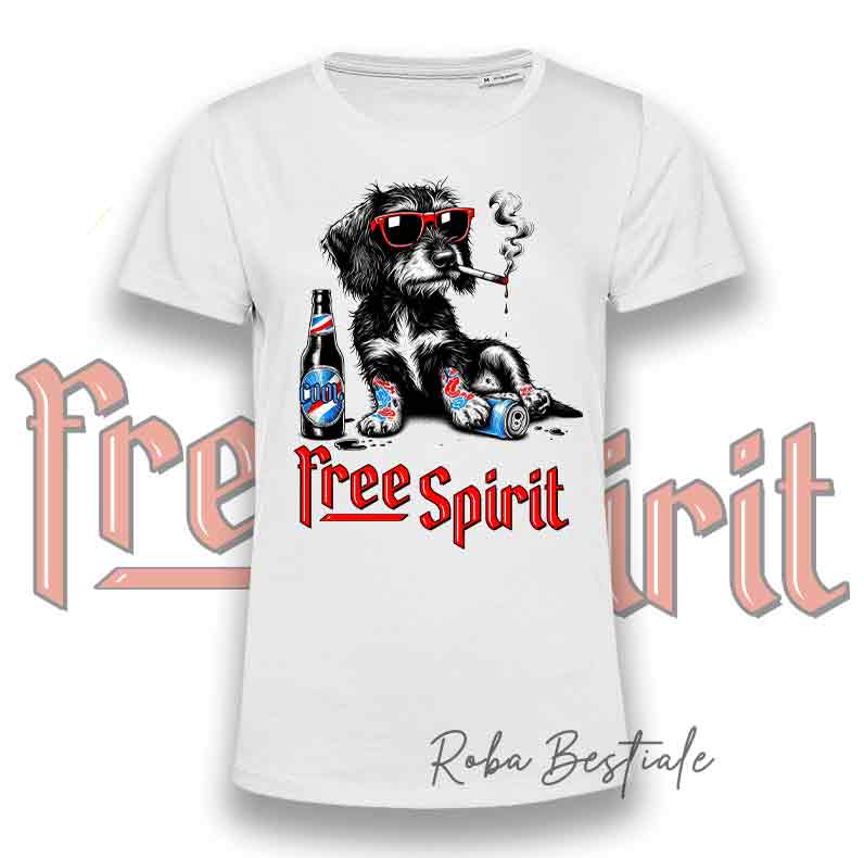 T-Shirt FREE SPIRIT - BASSOTTO TEDESCO a Pelo Duro