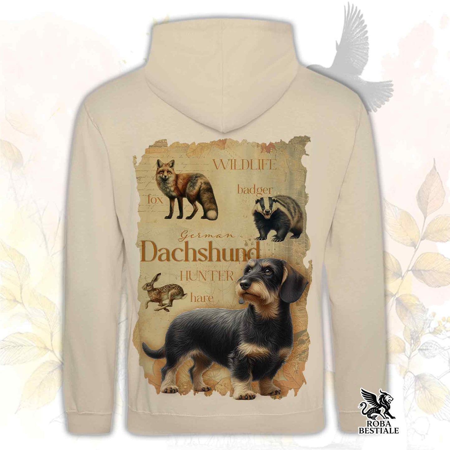 Felpa FIELD LEGACY - BASSOTTO TEDESCO a Pelo Duro Cinghiale - Con Cappuccio e Tasconi, Unisex - dalla XS alla 3XL