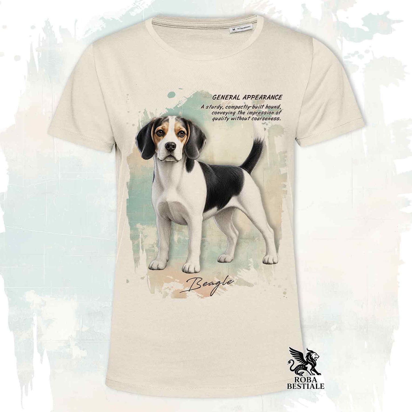 T-Shirt APPEARANCE - BEAGLE Bianco e Nero - Bianca o Beige, da Uomo o da Donna - dalla XS alla 5XL