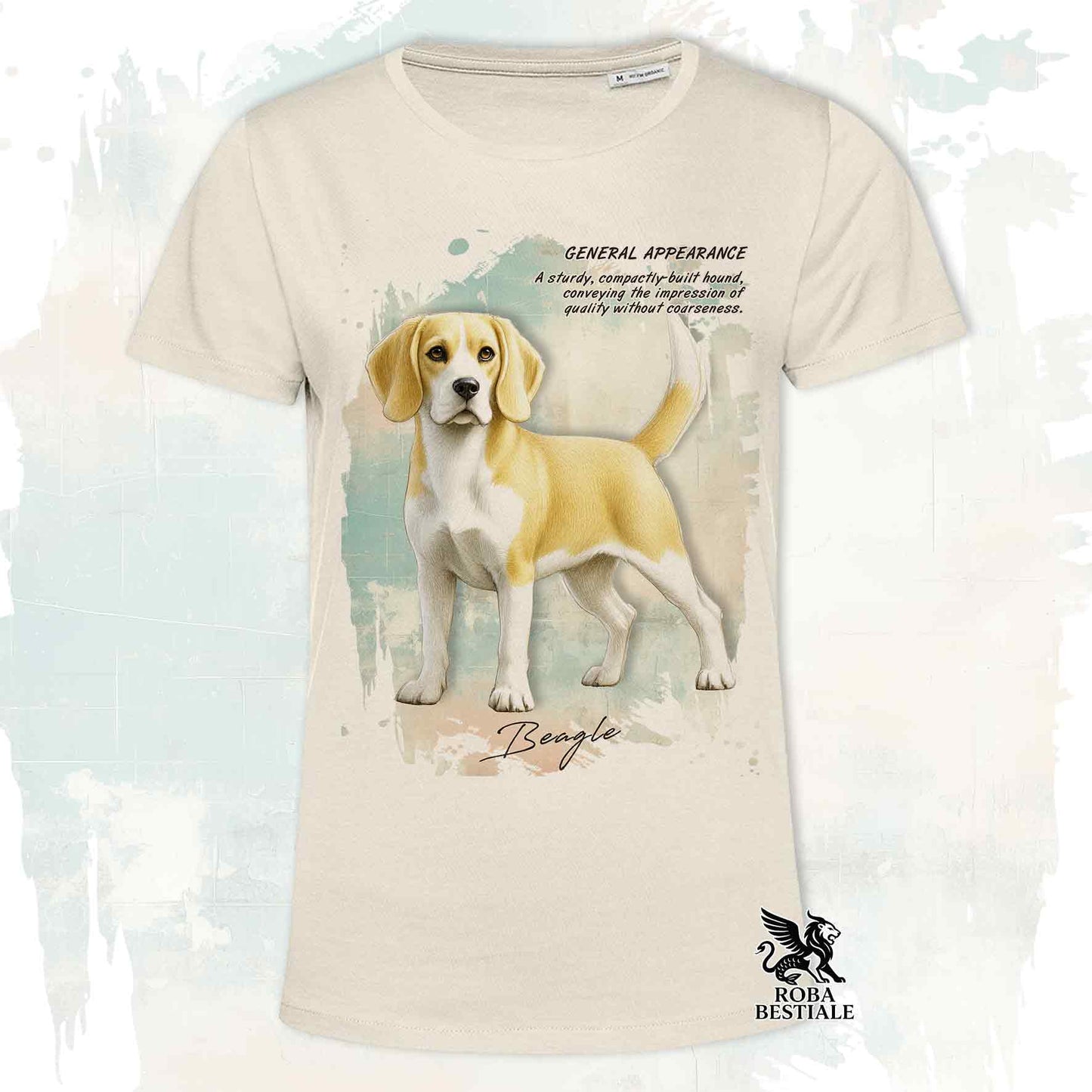 T-Shirt APPEARANCE - BEAGLE Limone e Bianco - Bianca o Beige, da Uomo o da Donna - dalla XS alla 5XL