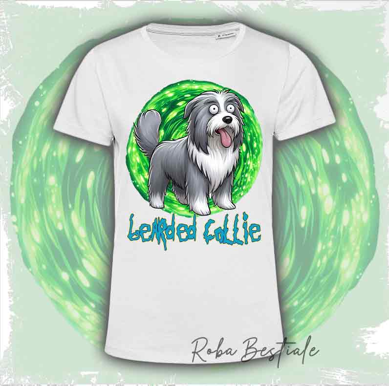 T-Shirt RICK & MORTY - BEARDED COLLIE Grigio Ardesia